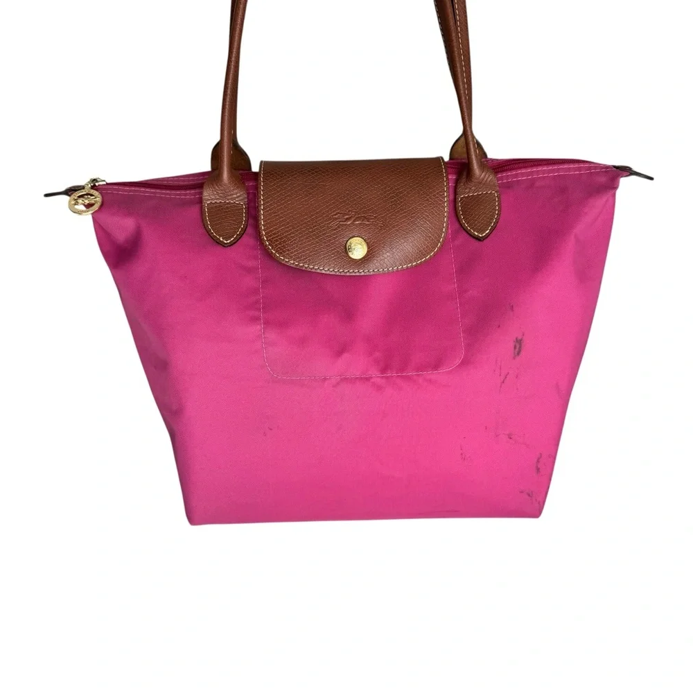 Longchamp Le Pliage Pink Nylon Leather Details Shoulder Bag Tote Bag - Picture 7 of 17